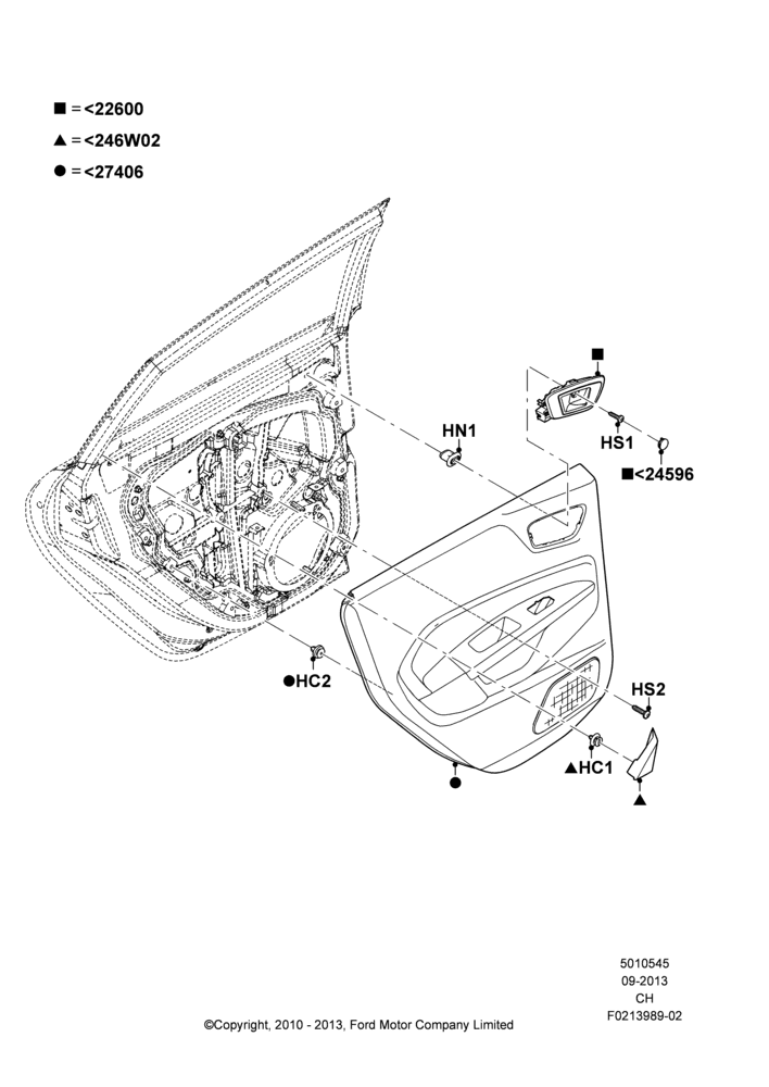 45 - Rear Door Trim Panels; 26/APR/2010-27/APR/2013