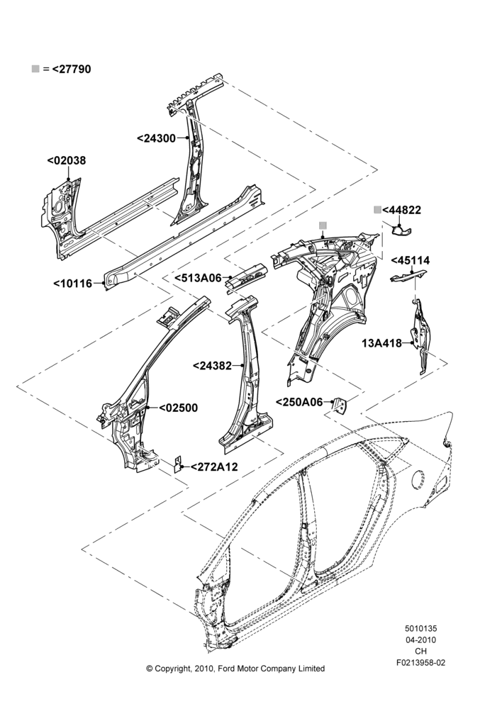35A - Side Panels - Inner, 4 Door Sedan; 26/APR/2010-27/APR/2013