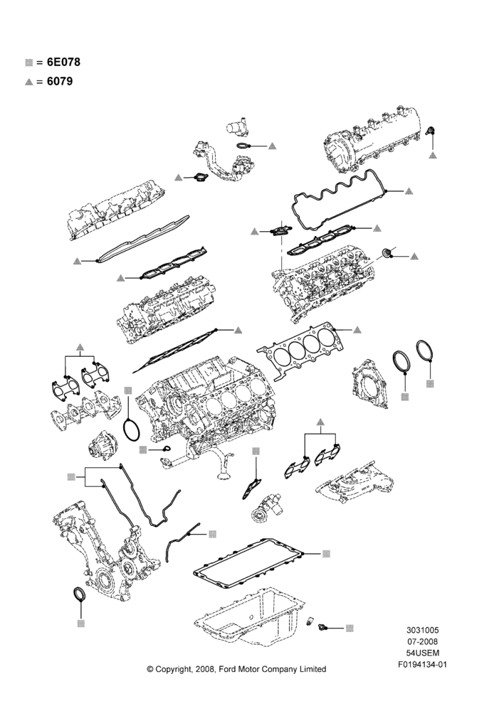 05G - Engine Gasket Kits, 5.4L 3V V8; 15/SEP/2008-11/AUG/2014