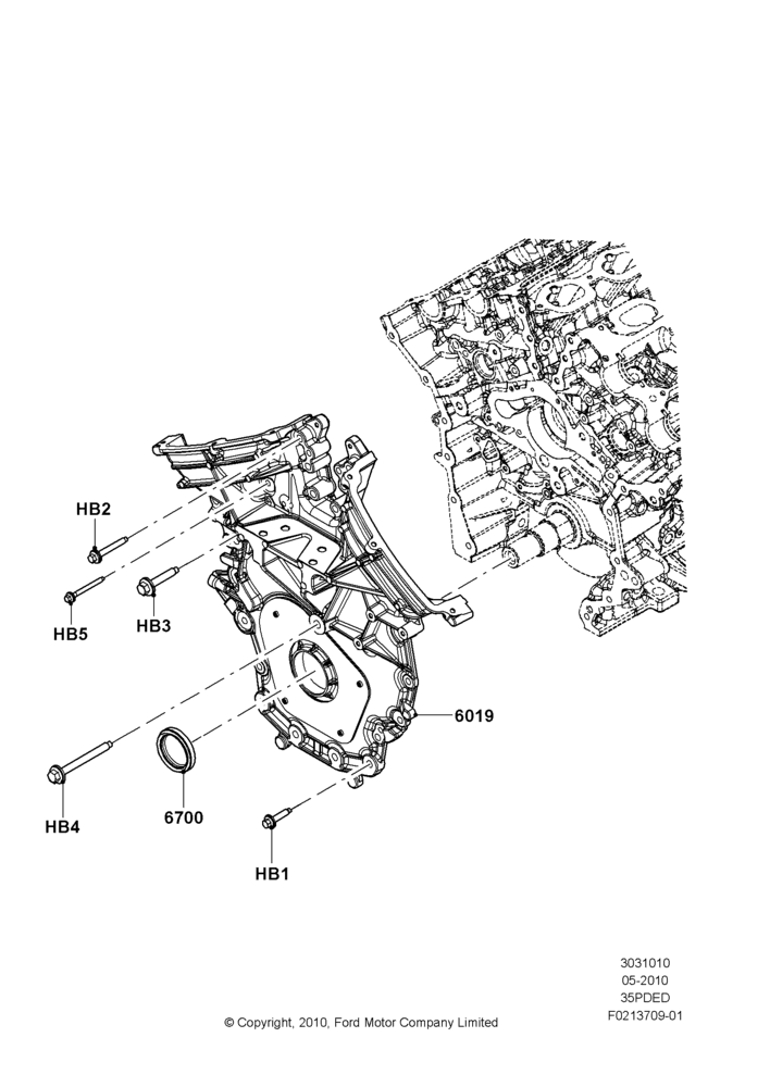 10D - Timing Gear Covers, 3.5L 4V DOHC VCT SMPI V6 Gas; 12/JUL/2010-24/DEC/2014