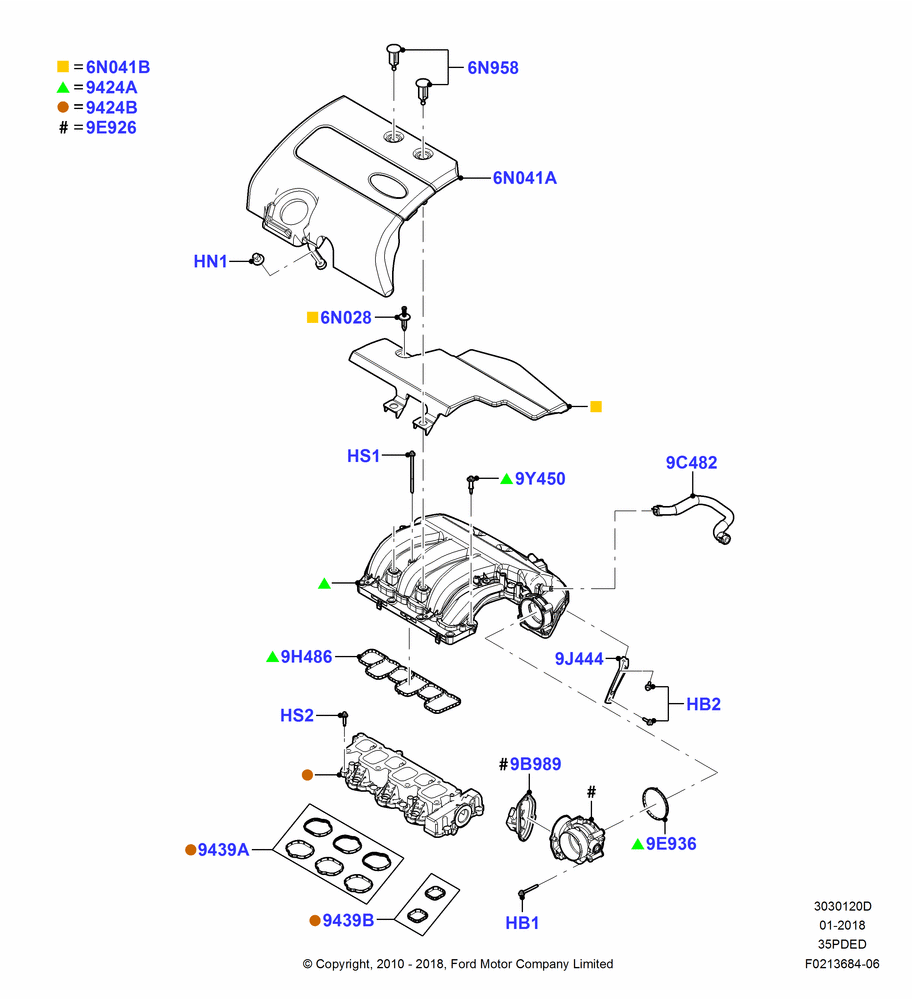 20D - Intake Manifold, 3.5L 4V DOHC VCT SMPI V6 Gas; 12/JUL/2010-24/DEC/2014