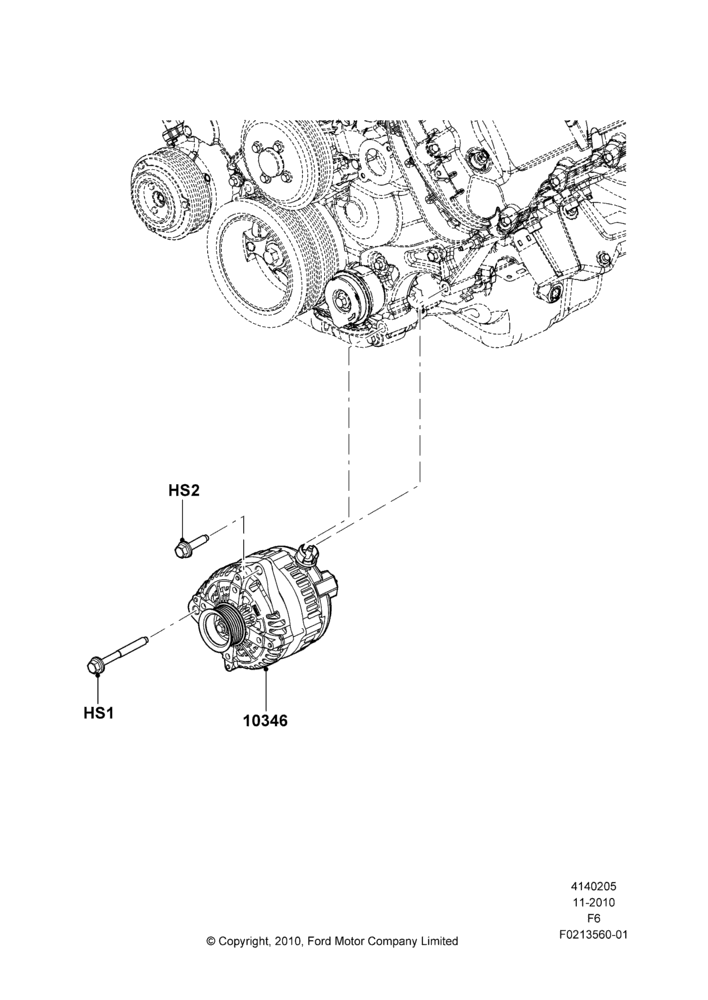 05J - Alternator and Mountings, MOD 5.0L-4V DOHC SEFI NA; 03/NOV/2010-23/DEC/2014