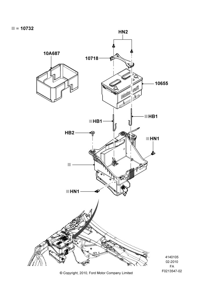 05C - Battery and Mountings, 6.8L Gas EFI V10; 22/FEB/2010-05/JUL/2016