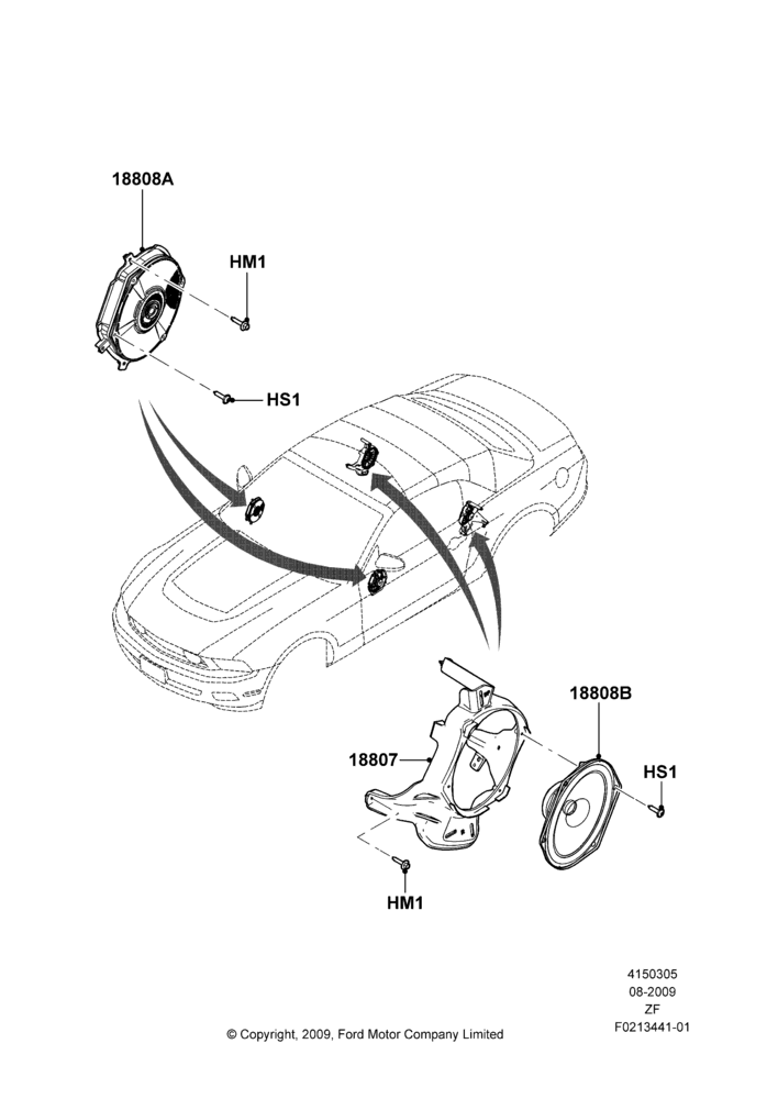 05P - Speakers, Convertible, With Sub Woofer Sound System; 03/AUG/2009-27/JUN/2014