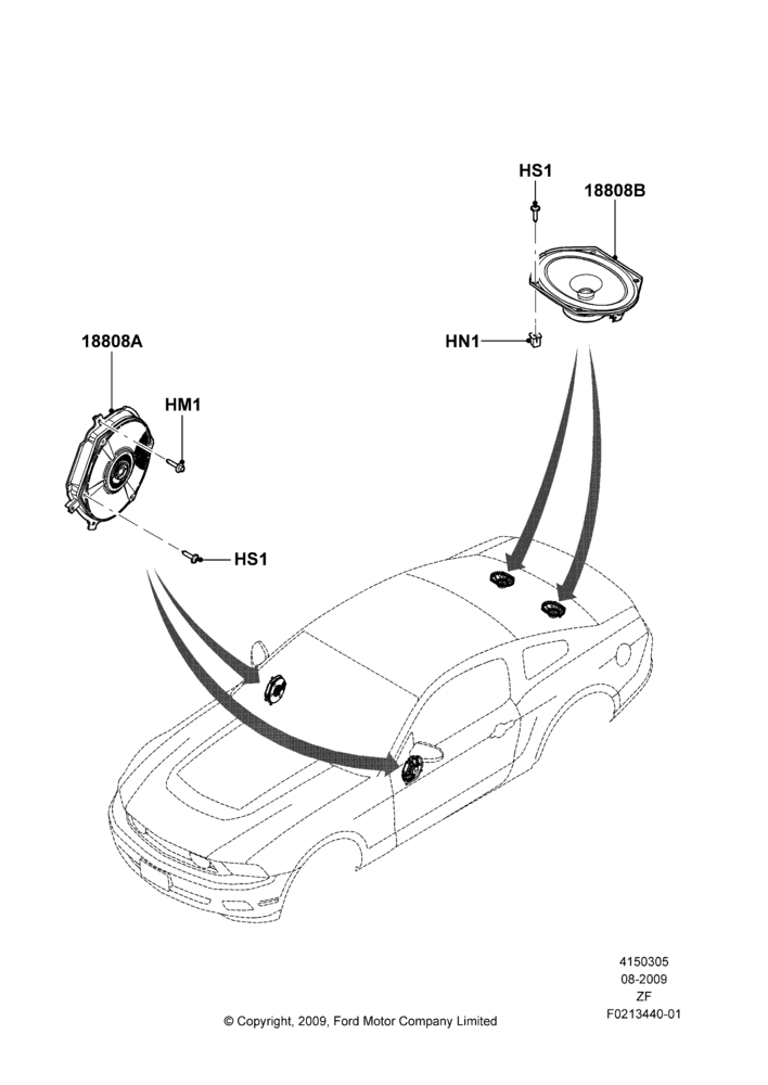 05N - Speakers, Coupe, With Sub Woofer Sound System; 03/AUG/2009-27/JUN/2014