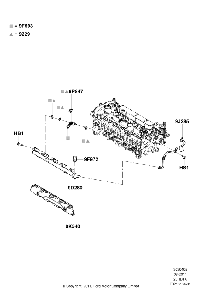 05A - Fuel Injectors and Pipes, 2.0L EcoBoost (240PS); 08/AUG/2011-24/DEC/2014
