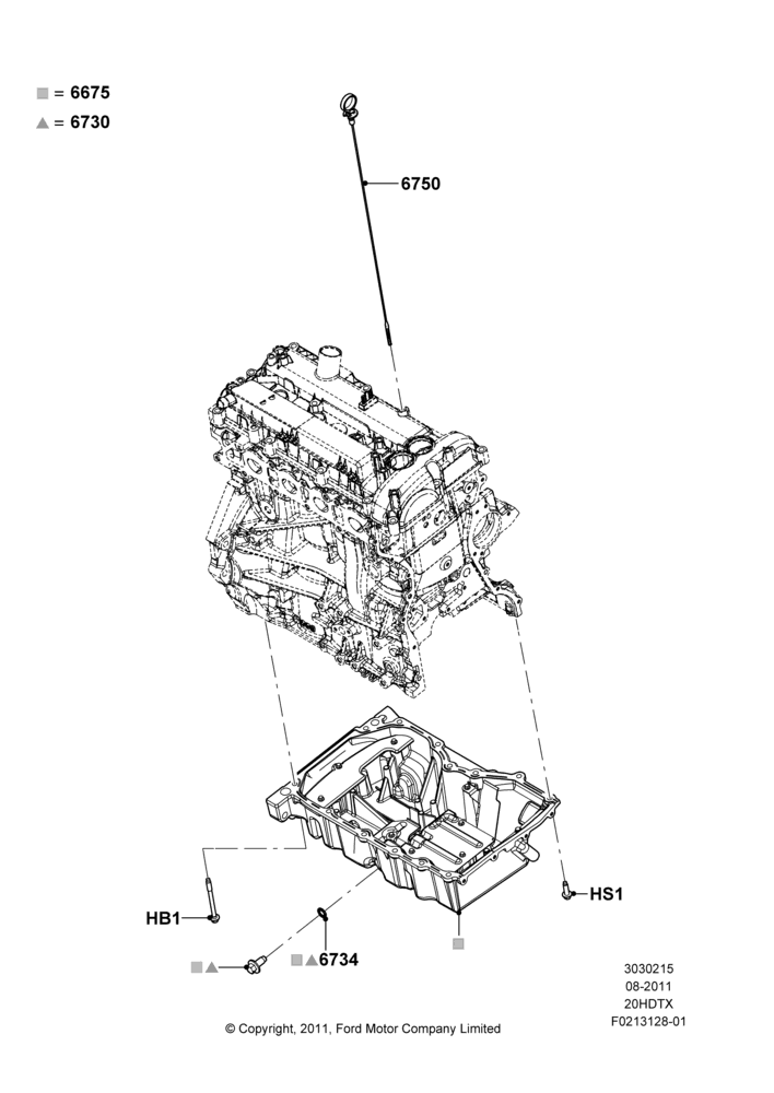 15A - Oil Pan/Oil Level Indicator, 2.0L EcoBoost (240PS); 08/AUG/2011-24/DEC/2014