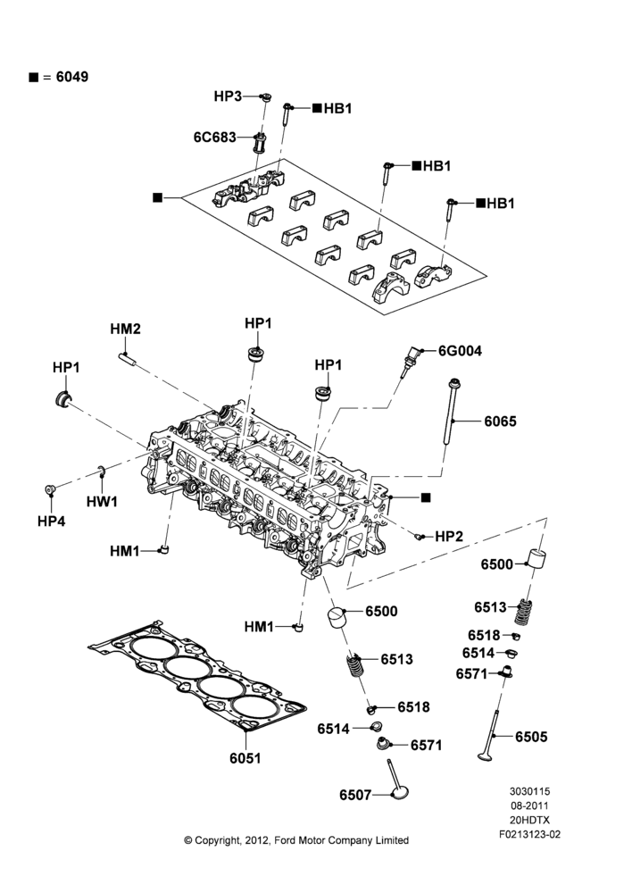 15A - Cylinder Head, 2.0L EcoBoost (240PS); 08/AUG/2011-24/DEC/2014
