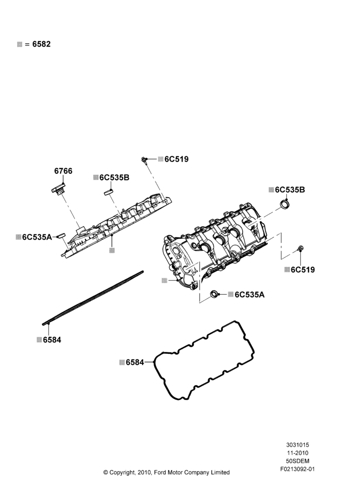 15A - Cylinder Head Cover, MOD 5.0L-4V DOHC SEFI NA; 03/NOV/2010-31/AUG/2014