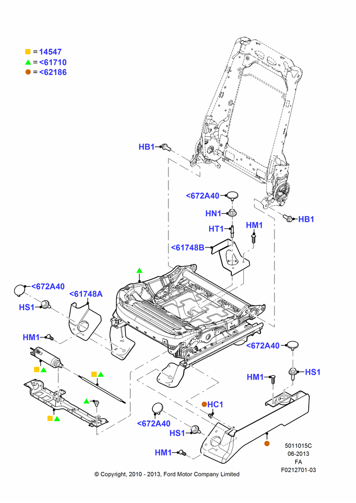 15C - Front Seat Base, With Driver 10 Way Pwr Seat Adjust, With Pass 10 Way Power Seat Adjust; 22/FEB/2010-05/JUL/2016