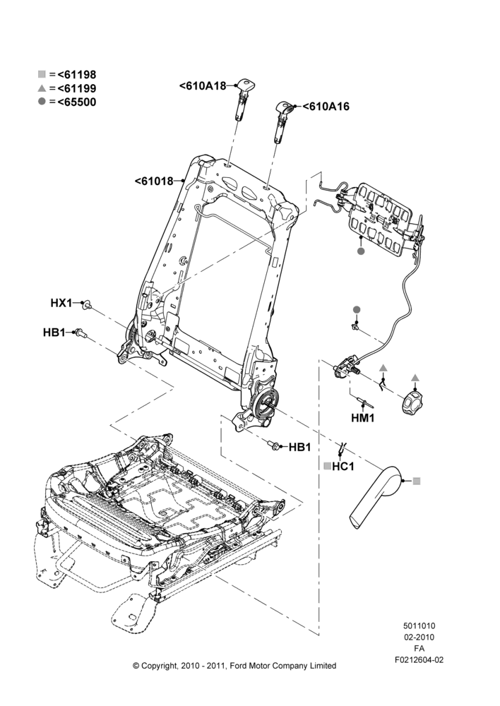 10B - Front Seat Back, With Driver 2 Way Mnl.Seat Adjuster, With Driver 6 Way Pwr.Seat Adjuster; 22/FEB/2010-05/JUL/2016