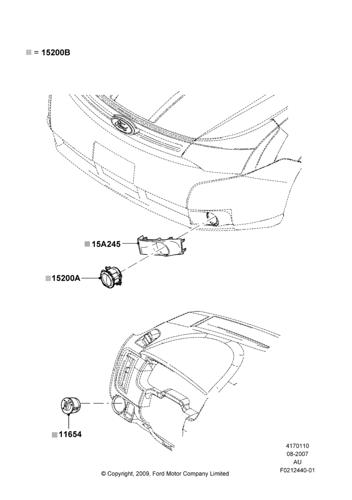 10XB - Front Fog Lamps, Less Front Fog Lamps, Accessory; 27/AUG/2007-07/DEC/2010