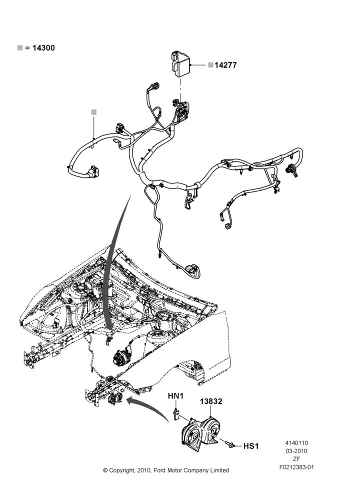 10F - Battery Cables and Horn, 3.7L 4V PFI V6 NA Gas; 22/MAR/2010-27/JUN/2014