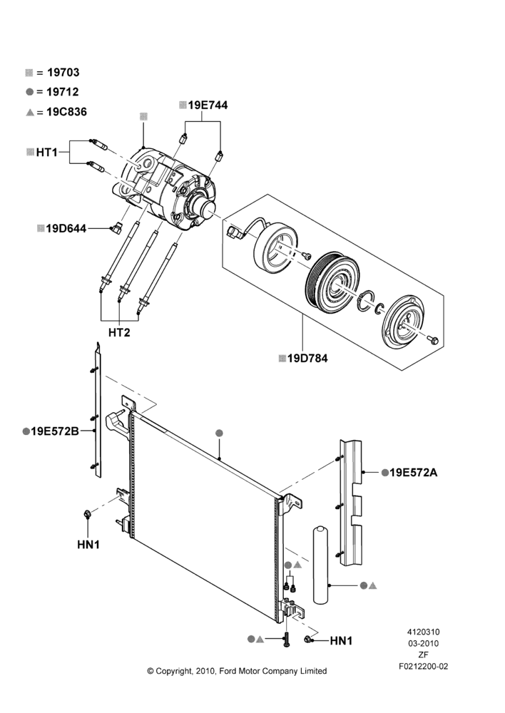 10K - Air Conditioning Condensr/Compressr, 5.4L 4V DOHC EFI S/C ALUM V8 G; 22/MAR/2010-30/APR/2012