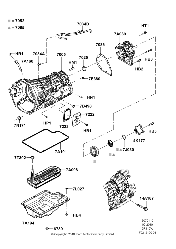 10H - Transmission External Components, 5R110W 5 Speed Auto Trans NAAO, Trans Power Take Off Provision; 22/FEB/2010-10/JUL/2016