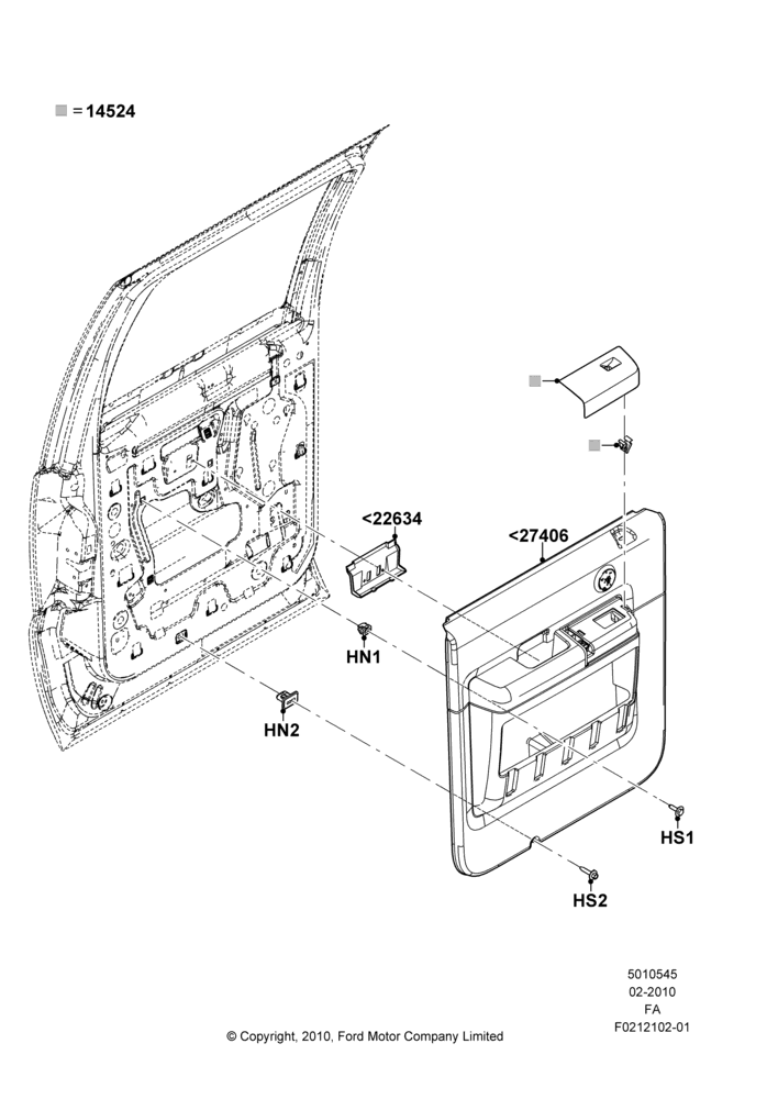 45C - Rear Door Trim Panels, Crew Cab, With Electric Rear Windows; 22/FEB/2010-05/JUL/2016