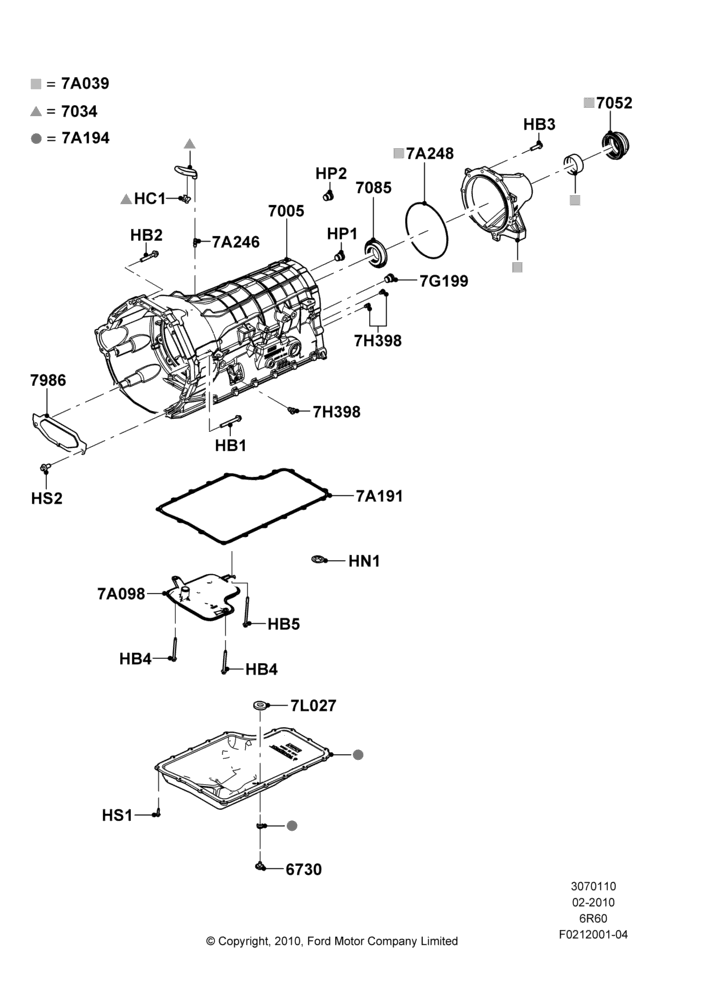 10H - Transmission External Components, 6.2L 16V OHC NA V8 Gas, 6 Speed Auto Transmission (6R140), Slip Yoke; 22/FEB/2010-05/JUL/2016