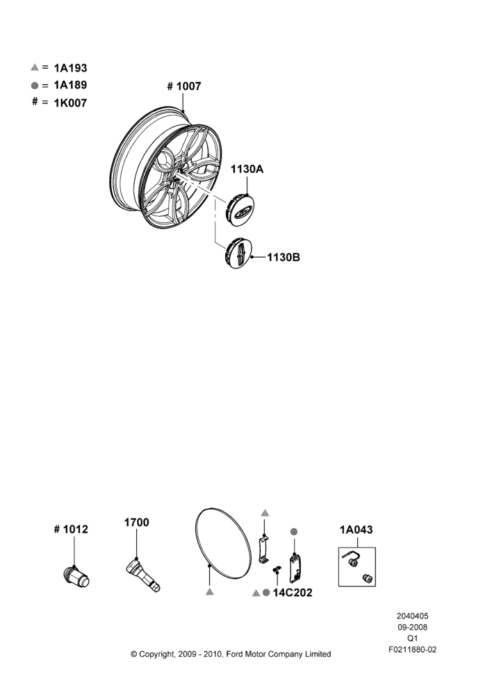 05XB - Wheels, Accessory, Additional Parts May Be Required, Refer To The Installation Instructions Found Under Tech Specs At The Genuine Ford Accessory (GFA) Web Site, See Vehicle Restrictions And Modification Requirements, www.fordaccessoriesstore.com, www.lincolnaccessories.com; 18/SEP/2008-12/JUL/2010