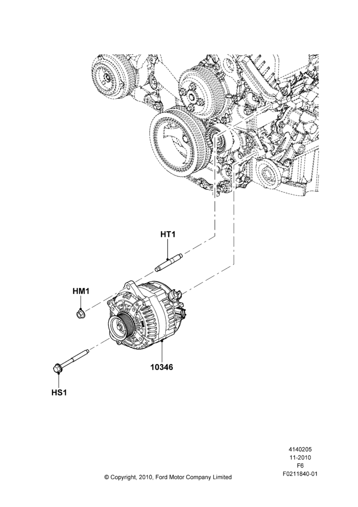 05H - Alternator and Mountings, 3.7L 4V PFI V6 NA Gas; 03/NOV/2010-23/DEC/2014
