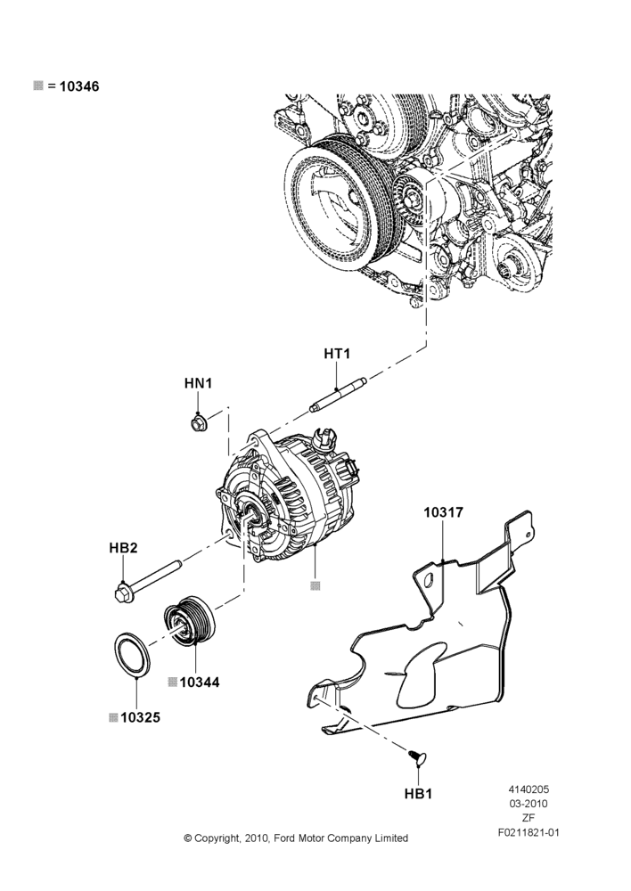 05D - Alternator and Mountings, 3.7L 4V PFI V6 NA Gas; 22/MAR/2010-27/JUN/2014