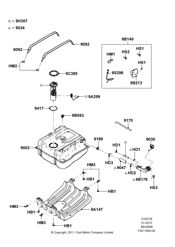 05S - Fuel Tank, 6.8L Gas EFI V10, Commercial Stripped Chassis; 19/JAN/2010-05/APR/2010