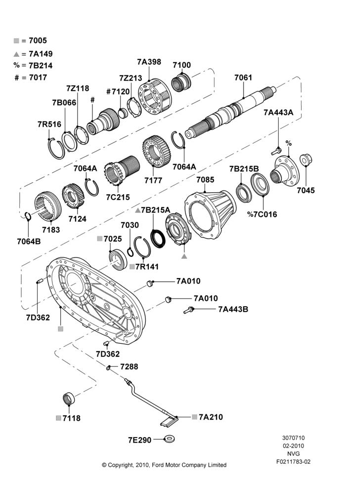 10K - Transfer Drive Components, Man Transfer Case And Man Hubs, Rear; 22/FEB/2010-05/JUL/2016