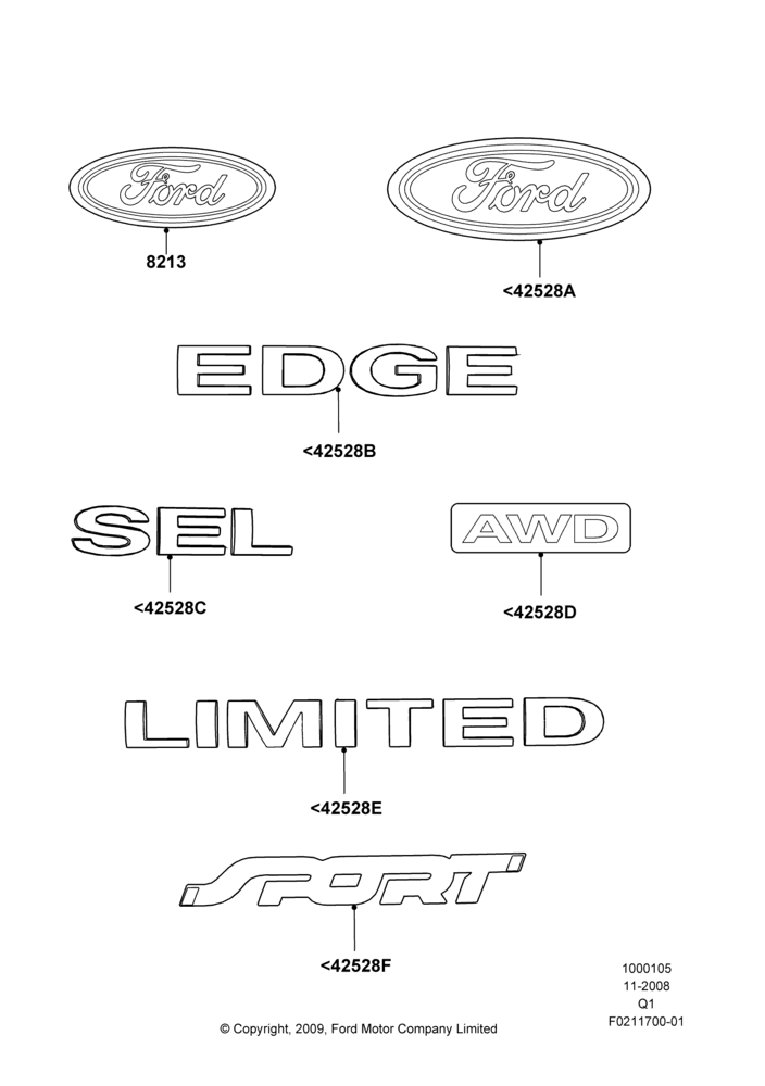 05E - Name Plates, Ford Series; 17/NOV/2008-12/JUL/2010