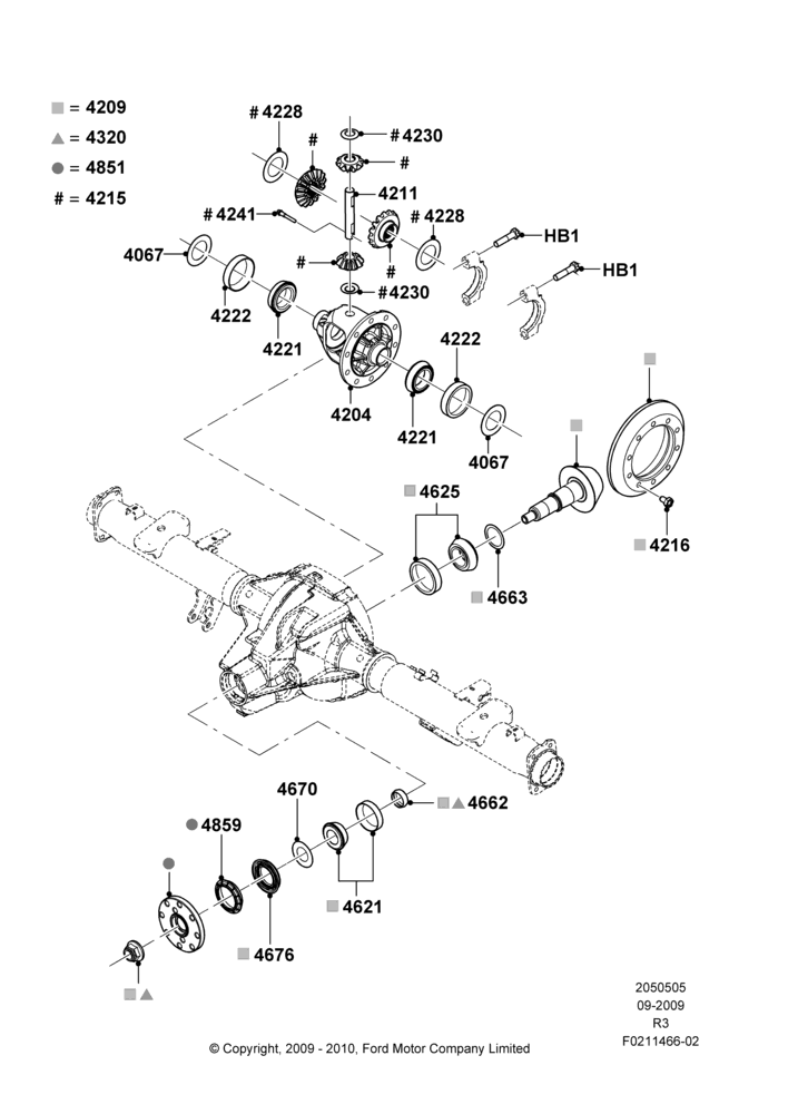 Components - Rear Axle Diff & Carr., With 8.8 Axle
