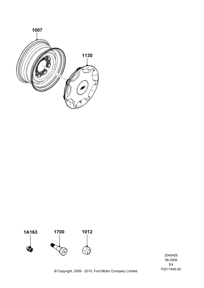 05D - Wheels, 7 X 16" Steel Road Wheel, With Single Rear Wheels; 24/AUG/2009-07/OCT/2009