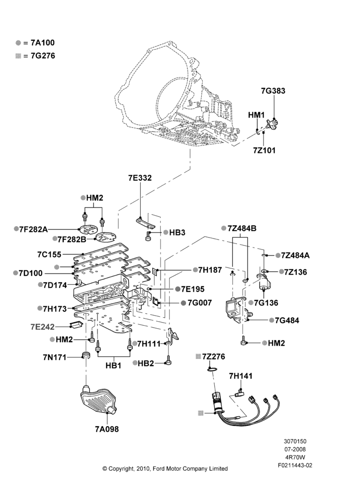 50D - Valve Body - Main Control & Servo's, 4R70/4R75 W/E 4 Speed Trans; 18/AUG/2008-23/DEC/2014