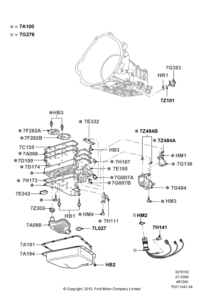 50G - Valve Body And Main Control, 4R70/4R75 W/E 4 Speed Trans; 21/JUL/2008-26/SEP/2011