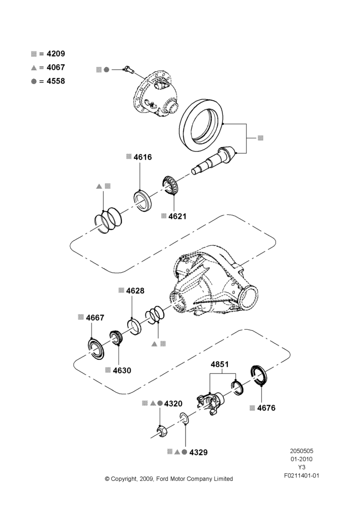 05E - Components - Rear Axle Diff & Carr., 11,000 LB (4990) Rear Axle Asy, 12,000 LB Rear Axle Asy, Dana Model 80, Ring And Pinion; 19/JAN/2010
