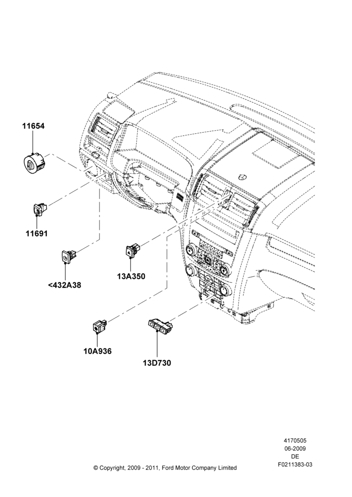 05H - Instrument Panel Related Parts, Mercury Division Derivative; 03/AUG/2009-29/JUL/2012
