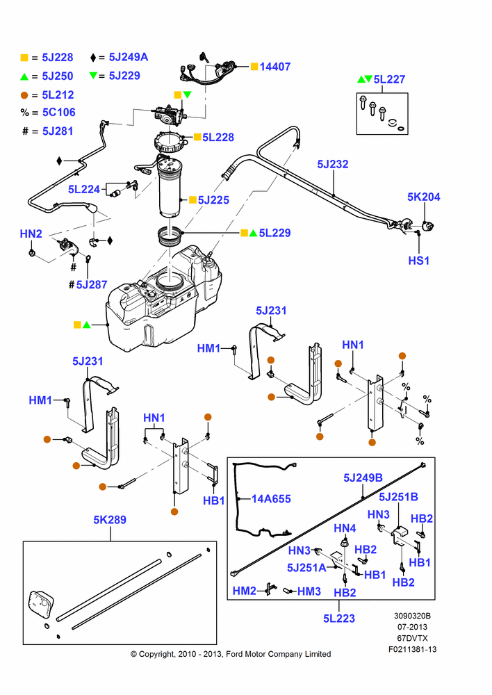Urea (DEF) Tanks And Related Parts, Narrow Frame (Chassis Cab), 6.7L 4V V8 T/C Diesel, With Low Sulfur Diesel Fuel Content