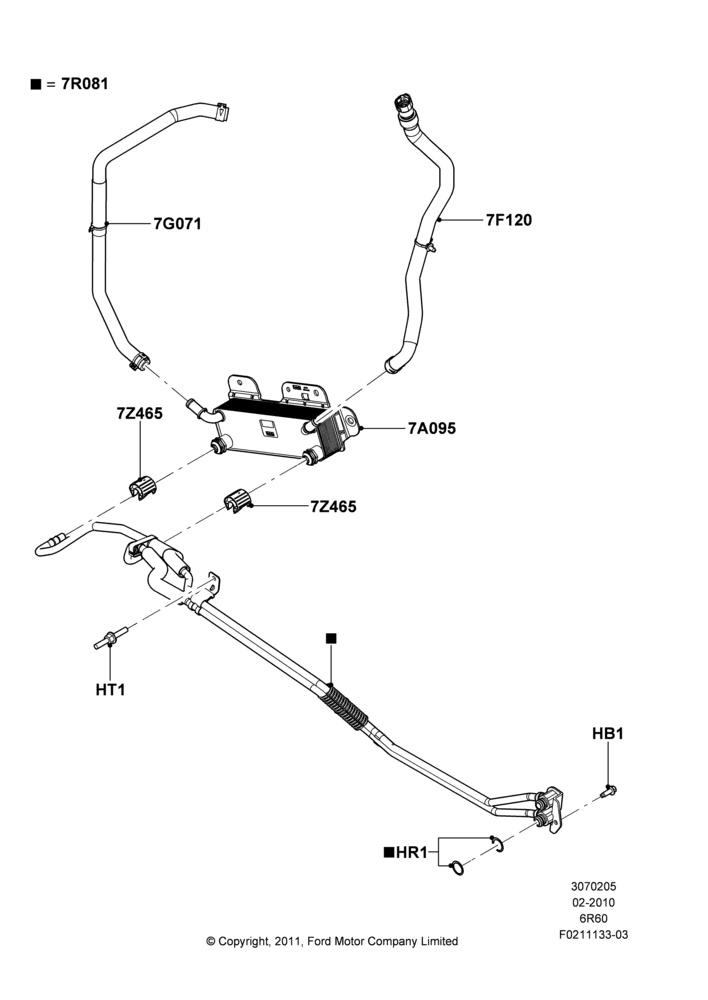 Transmission Cooling Systems, 6.7L 4V V8 T/C Diesel, 6 Speed Auto Transmission (6R140), 6 Speed Auto Trans (6R140)