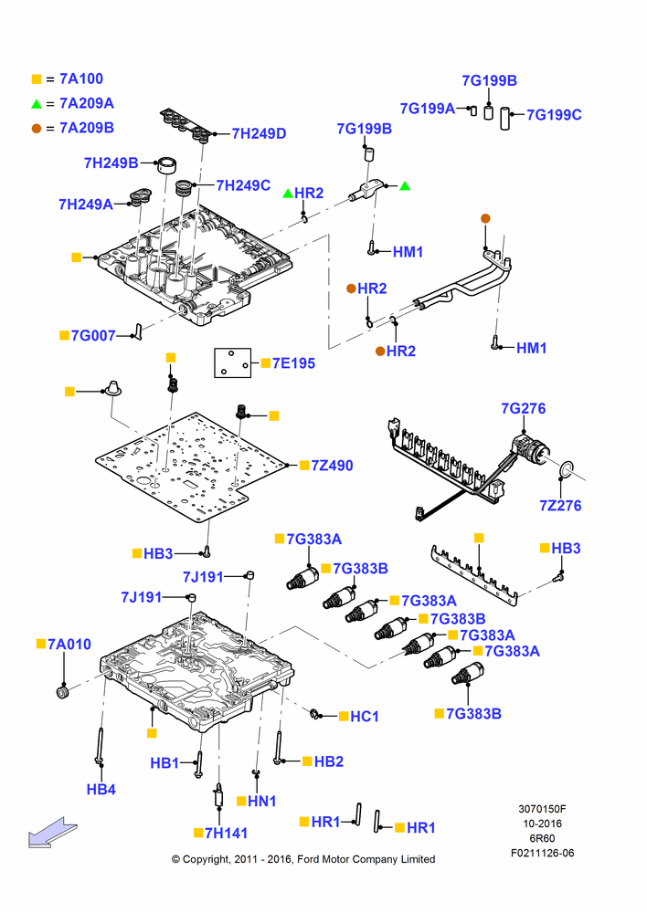 50F - Valve Body - Main Control & Servo's, 137"/3480MM Wheelbase, 2WD, 6 Speed Auto Transmission (6R140), 6 Speed Auto Trans (6R140); 22/FEB/2010-05/JUL/2016