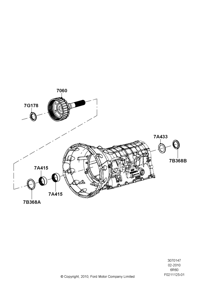 47F - Output Shafts, 6 Speed Auto Transmission (6R140), 6 Speed Auto Trans (6R140); 22/FEB/2010-05/JUL/2016