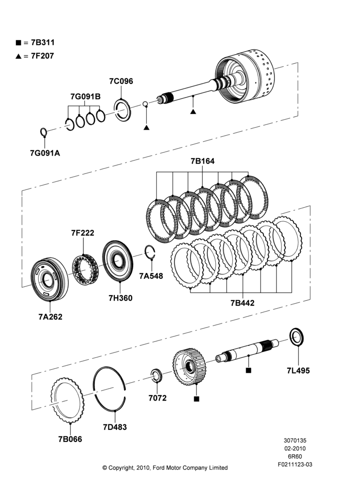 35F - Overdrive Clutch and Components, 6 Speed Auto Transmission (6R140), 6 Speed Auto Trans (6R140); 22/FEB/2010-05/JUL/2016