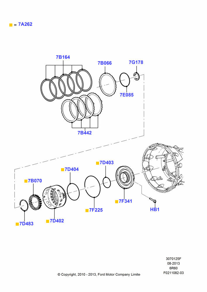 25F - Drive Plates - Low Clutch, 6 Speed Auto Transmission (6R140), 6 Speed Auto Trans (6R140); 22/FEB/2010-05/JUL/2016