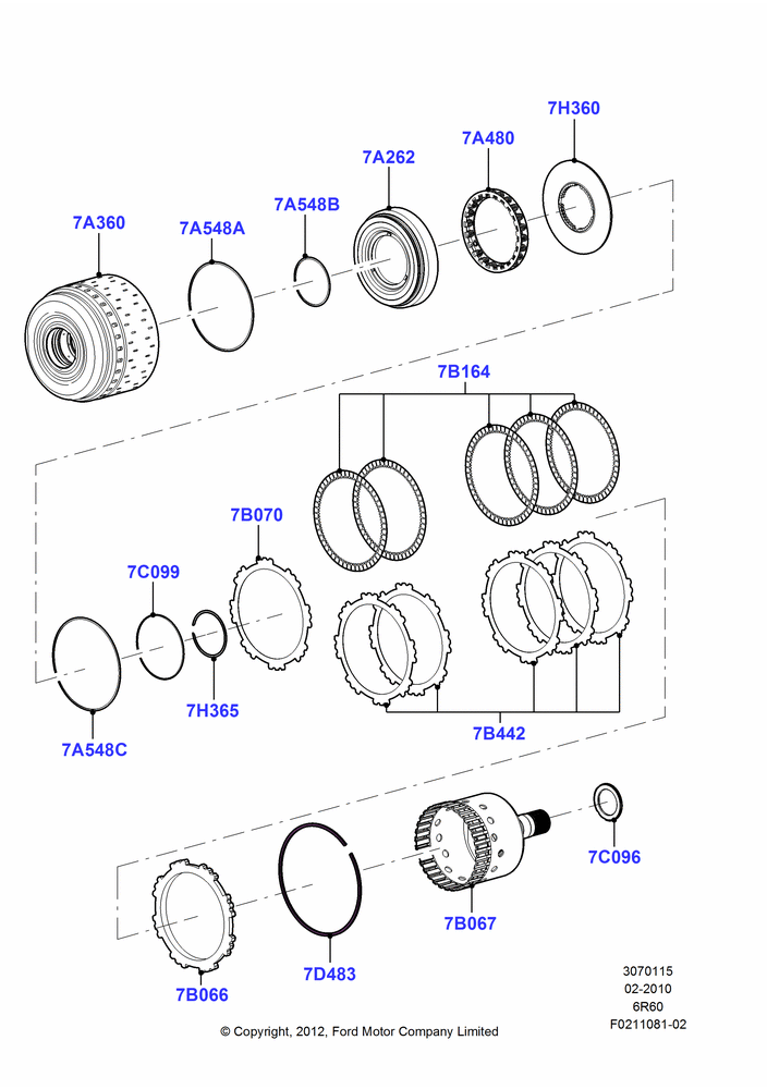 15F - Forward Clutch and Components, 6.7L 4V V8 T/C Diesel, 6 Speed Auto Transmission (6R140), 6 Speed Auto Trans (6R140); 22/FEB/2010-05/JUL/2016