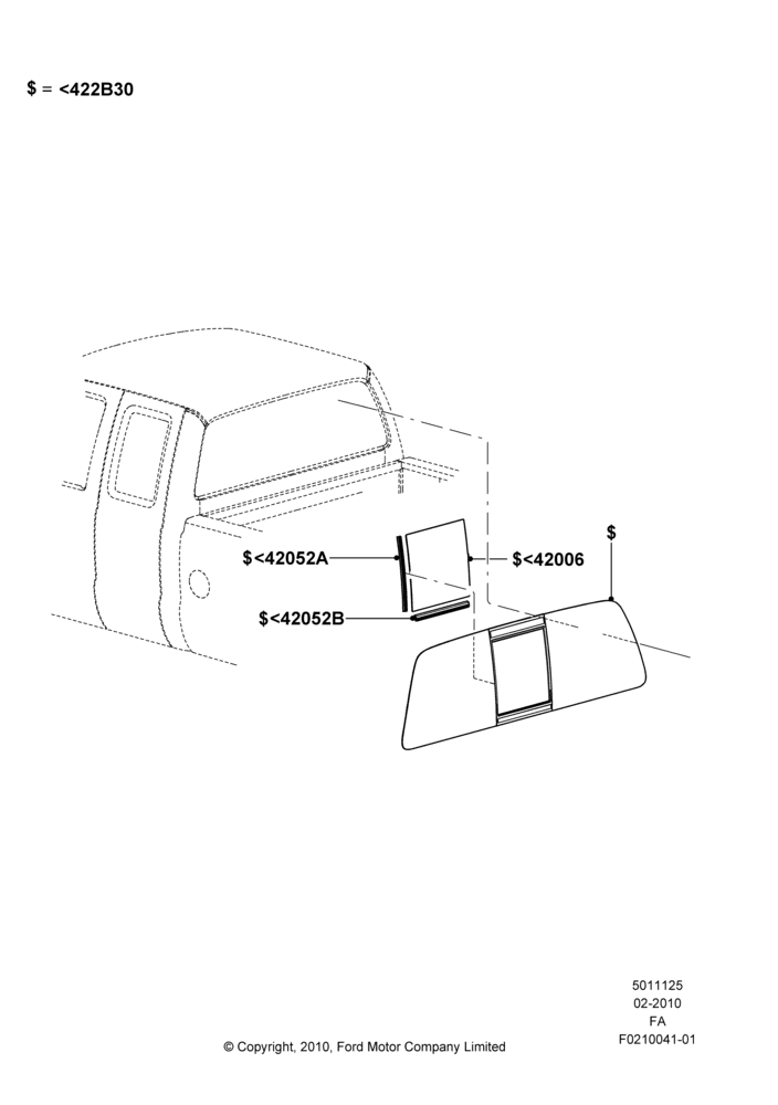 25B - Back Window Glass, With Sliding Rear Window; 22/FEB/2010-05/JUL/2016