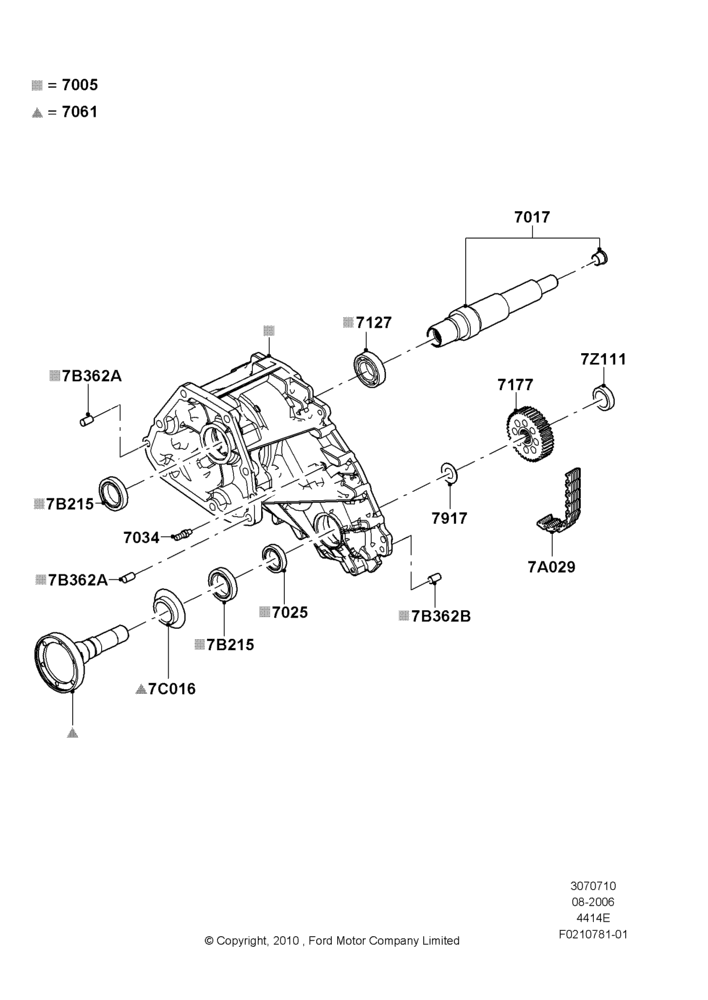 10A - Transfer Drive Components, 1 Speed Part Time Tod, 5 Speed Auto Transmission 5R55S, FRONT; 07/AUG/2006-16/DEC/2010