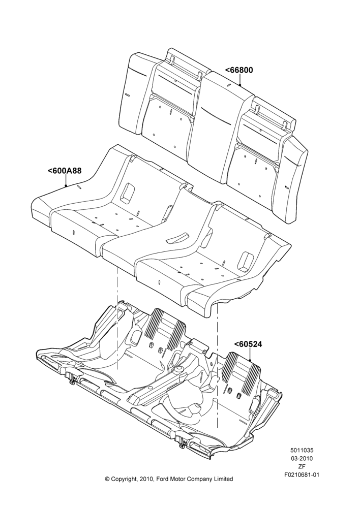 35F - Rear Seat Pads/Valances & Heating, Convertible; 22/MAR/2010-27/JUN/2014