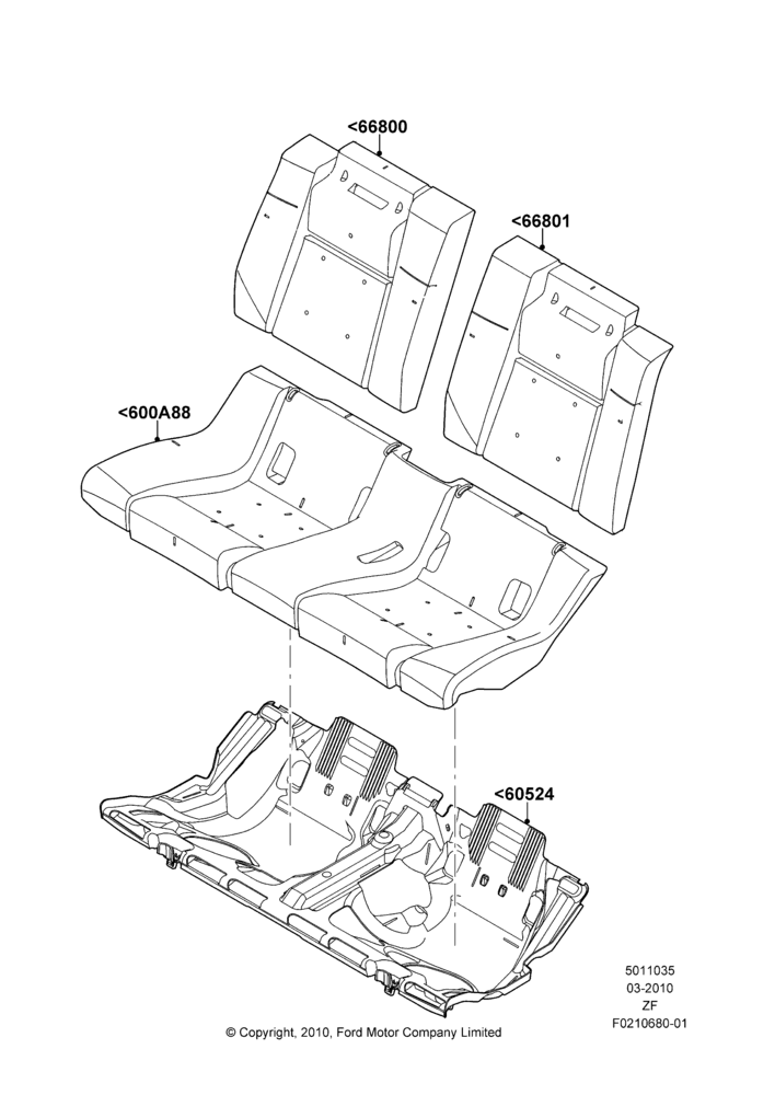 35E - Rear Seat Pads/Valances & Heating, Coupe; 22/MAR/2010-27/JUN/2014