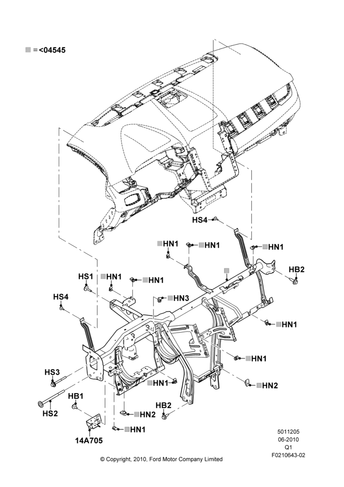 05G - Instrument Panel, Ford Series, Installation; 12/JUL/2010-24/DEC/2014