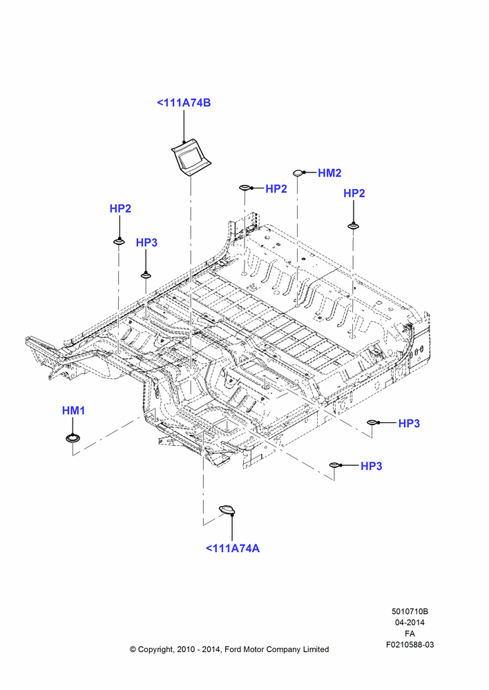10B - Plugs - Floor Pan, Super Cab; 22/FEB/2010-05/JUL/2016