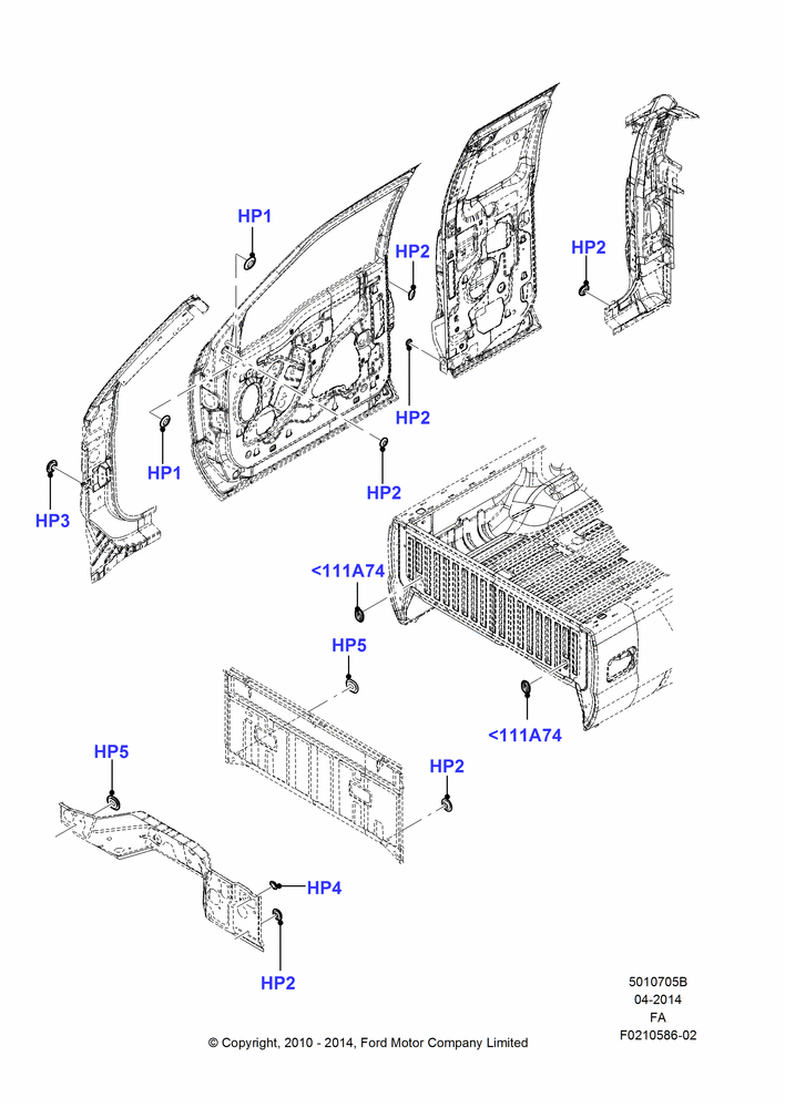 05B - Plugs - Body, Super Cab; 22/FEB/2010-05/JUL/2016