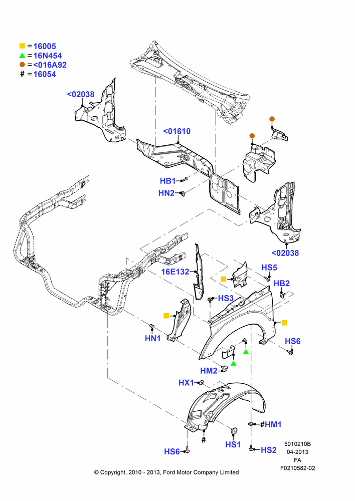 10B - Dash Panel and Front Fenders, With Monobeam Suspension - Wide, M/Beam With Extended Axle (Fatboy); 22/FEB/2010-05/JUL/2016
