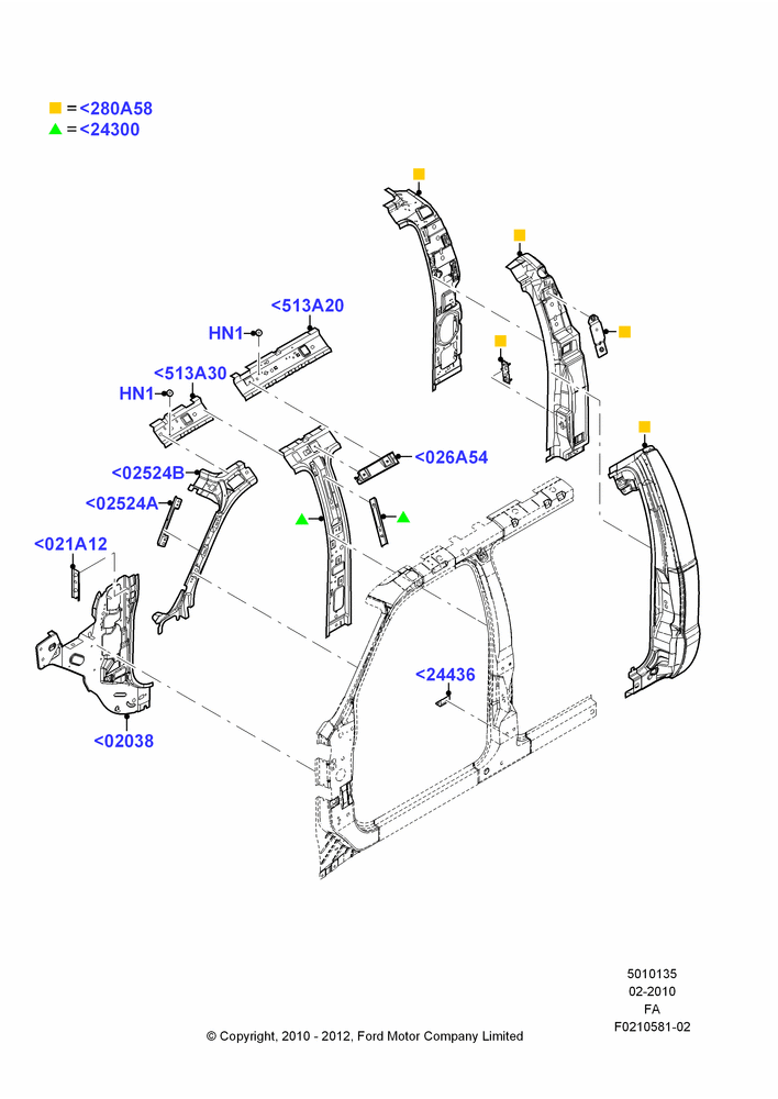 35C - Side Panels - Inner, Crew Cab; 22/FEB/2010-05/JUL/2016