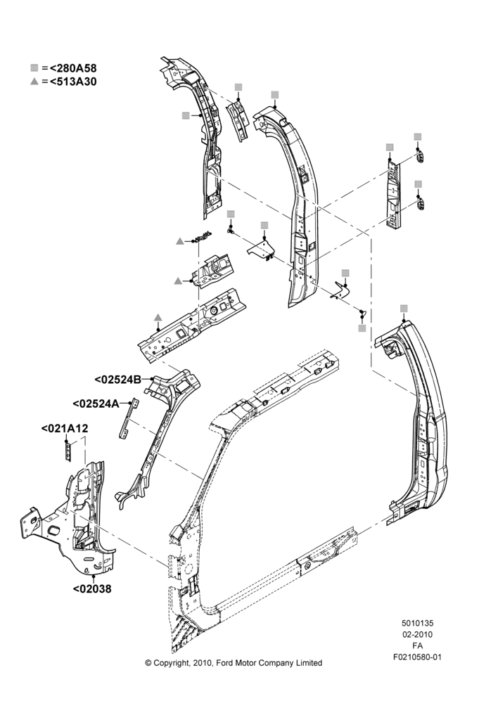 35B - Side Panels - Inner, Super Cab; 22/FEB/2010-05/JUL/2016